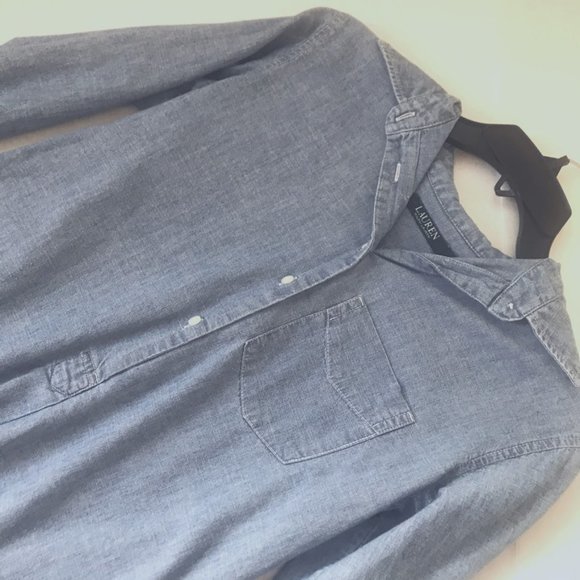 Ralph Lauren Denim High Low Blouse XS - Picture 5 of 6